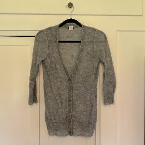 J. Crew Mohair Wool Blend Oversized Cardigan Fuzzy Texture